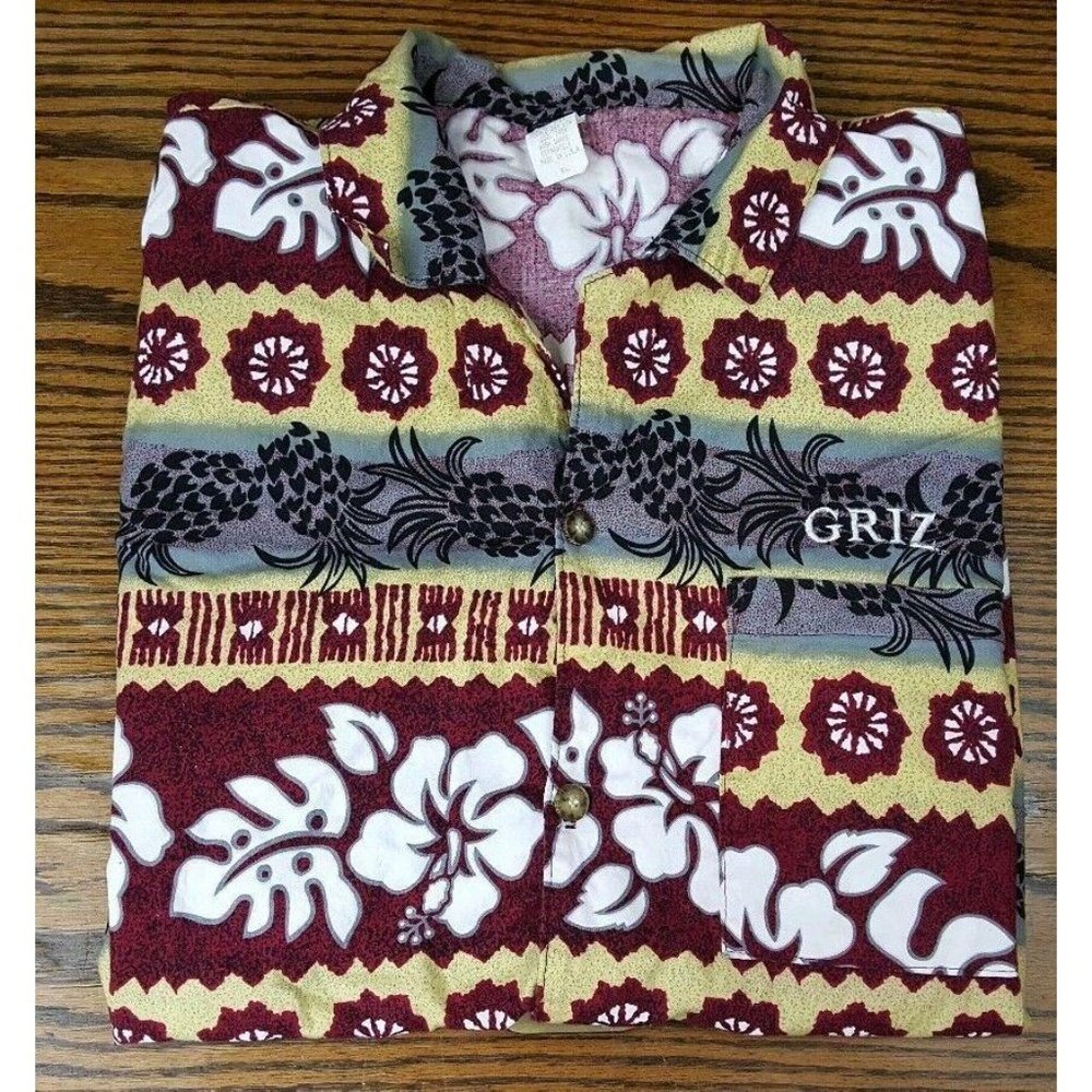 VTG Griz Hawaiian Shirt Mens XL Pineapple Floral - Picture 8 of 9